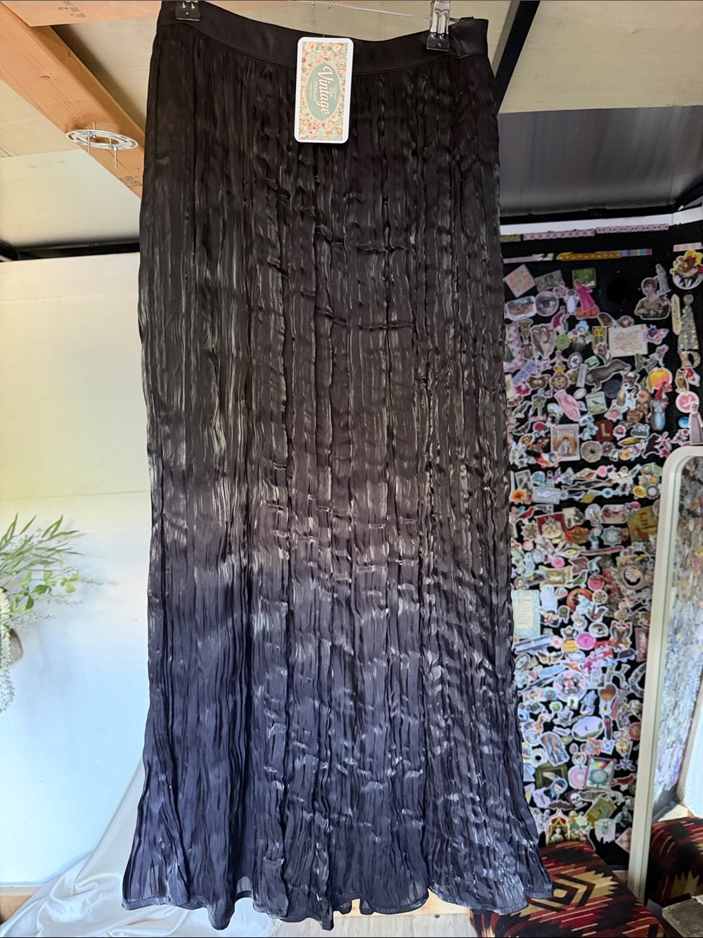 Free People Black Pleated Maxi Skirt